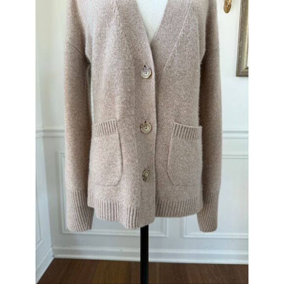 Nordstrom Cashmere Cardigan Sweater Beige Tan $180 M - Picture 3 of 7